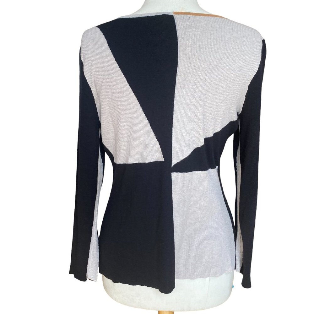 Nic + Zoe Abstract Color Block Geometric Sweater … - image 8